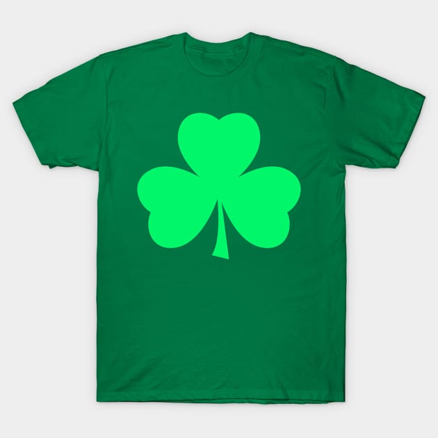 Bright Green Irish Saint Patrick's Day Shamrock T-Shirt by AntiqueImages